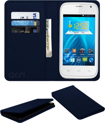 ACM Flip Cover for Spice Smart Flo Ivory 2 Mi-423(Blue, Cases with Holder)