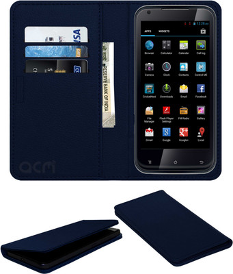 ACM Flip Cover for Iball Andi 4.5q(Blue, Cases with Holder, Pack of: 1)
