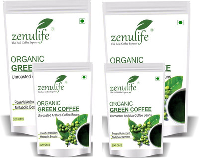 

zenulife Green Coffee Beans For Weight Loss (Unroasted Coffee Beans) -800 gm(Pack of 4) Instant Coffee 800 g(Pack of 4, Green Coffee, Unflavoured Flavoured)