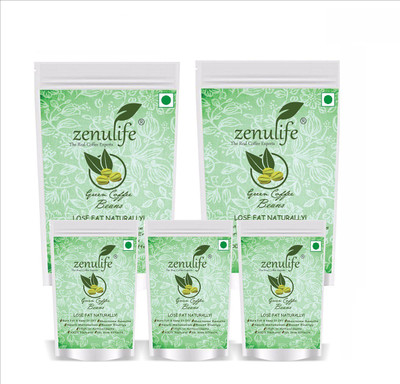 

zenulife Green Coffee Beans for weight loss 50 Gm Pack of 5 Instant Coffee(5 x 10 g, Green Coffee, Unflavoured Flavoured)