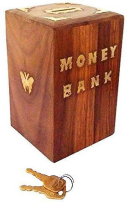 

CraftOnline wooden money coin bank Coin Bank(Brown)