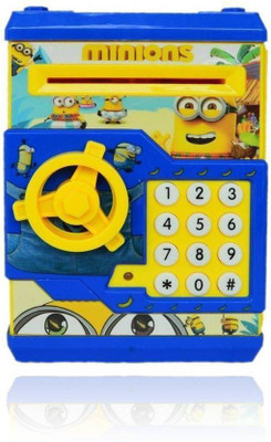 

Bubbly Giggles New Latest Minion Money Safe Kids Piggy Savings with Electronic Lock ATM Bank New Style Coin Bank (Yellow) Coin Bank(Yellow)