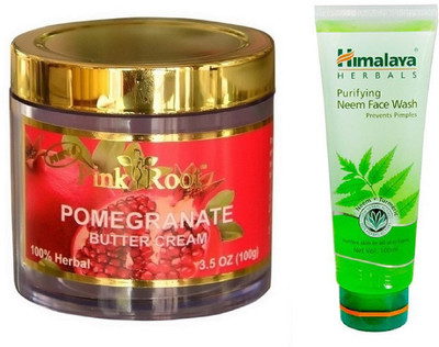 

Pink Root POMEGRANATE BUTTER CREAM 100G WITH HIMALAYA NEEM FACE WASH(Set of 2)