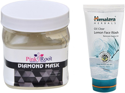 

Pink Root DIAMOND MASK 500ML WITH HIMALAYA LEMON FACE WASH(Set of 2)