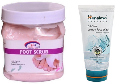 

Pink Root FOOT SCRUB 500ML WITH HIMALAYA LEMON FACE WASH(Set of 2)
