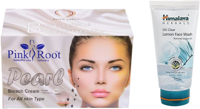 

Pink Root PEARL BLEACH 250G WITH HIMALAYA LEMON FACE WASH(Set of 2)