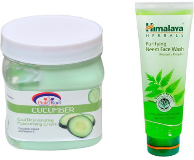 

Pink Root CUCUMBER CREAM 500ML WITH HIMALAYA NEEM FACE WASH(Set of 2)
