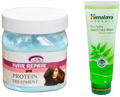 

Pink Root HAIR SPA CREAM 500ML WITH HIMALAYA NEEM FACE WASH(Set of 2)
