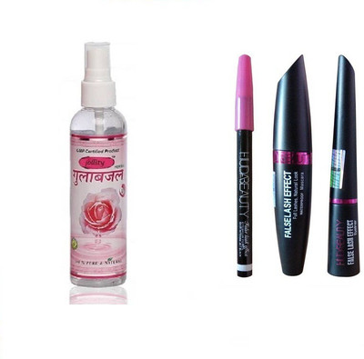 

jollity Rose Water Spray And Huda Beauty 3 In 1(Set of 4)