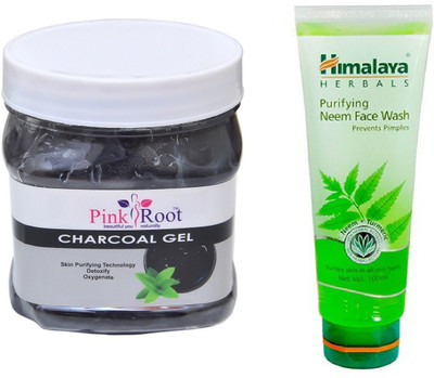 

Pink Root CHARCOAL GEL 500ML WITH HIMALAYA NEEM FACE WASH(Set of 2)