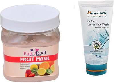 

Pink Root FRUIT MASK 500ML WITH HIMALAYA LEMON FACE WASH(Set of 2)