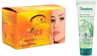 

Pink Root ORANGE BLEACH 250G WITH HIMALAYA ALOE VERA FACE WASH(Set of 2)