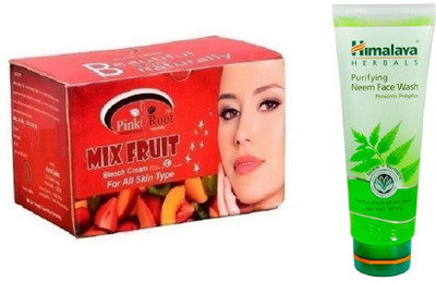 

Pink Root MIX FRUIT BLEACH 250G WITH HIMALAYA NEEM FACE WASH(Set of 2)