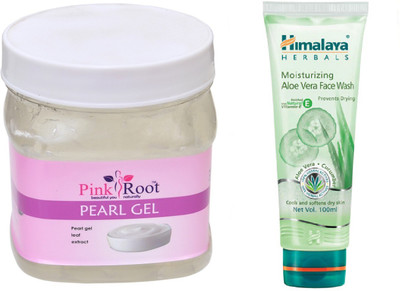 

Pink Root PEARL GEL 500ML WITH HIMALAYA ALOE VERA FACE WASH(Set of 2)