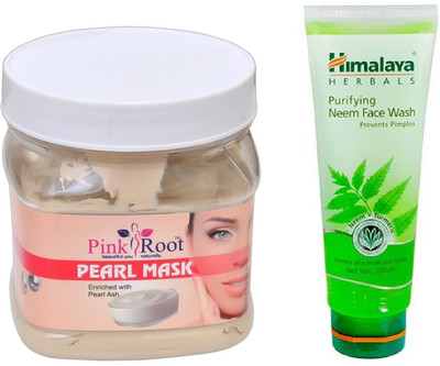 

Pink Root PEARL MASK 500ML WITH HIMALAYA NEEM FACE WASH(Set of 2)