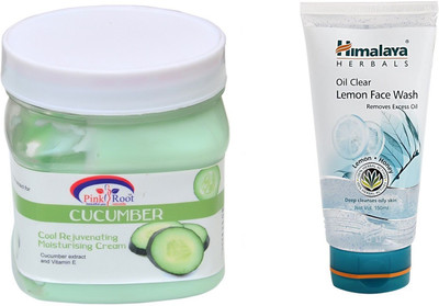

Pink Root CUCUMBER CREAM 500ML WITH HIMALAYA LEMON FACE WASH(Set of 2)