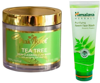 

Pink Root TEA TREE MASK 100G WITH HIMALAYA NEEM FACE WASH(Set of 2)