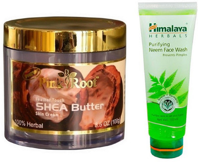 

Pink Root SHEA BUTTER CREAM 100G WITH HIMALAYA NEEM FACE WASH(Set of 2)