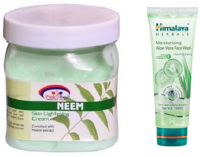 

Pink Root NEEM CREAM 500ML WITH HIMALAYA ALOE VERA FACE WASH(Set of 2)
