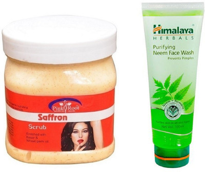 

Pink Root SAFFRON SCRUB 500ML WITH HIMALAYA NEEM FACE WASH(Set of 2)