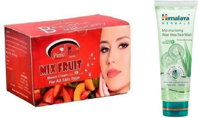 

Pink Root MIX FRUIT BLEACH 250G WITH HIMALAYA ALOE VERA FACE WASH(Set of 2)