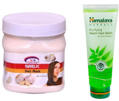 

Pink Root GARLIC MASK 500ML WITH HIMALAYA NEEM FACE WASH(Set of 2)