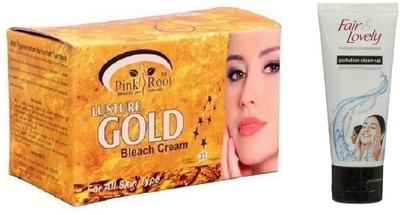 

Pink Root GOLD BLEACH 250G WITH FAIR & LOVELY INSTANT GLOW CLEAN-UP FACE WASH(Set of 2)