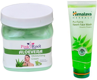 

Pink Root ALOEVERA CREAM 500ML WITH HIMALAYA NEEM FACE WASH(Set of 2)
