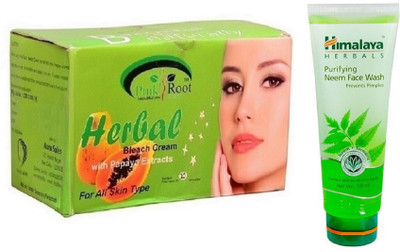 

Pink Root HERBAL BLEACH 250G WITH HIMALAYA NEEM FACE WASH(Set of 2)