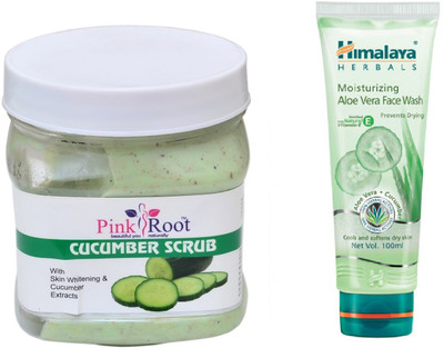

Pink Root CUCUMBER SCRUB 500ML WITH HIMALAYA ALOE VERA FACE WASH(Set of 2)