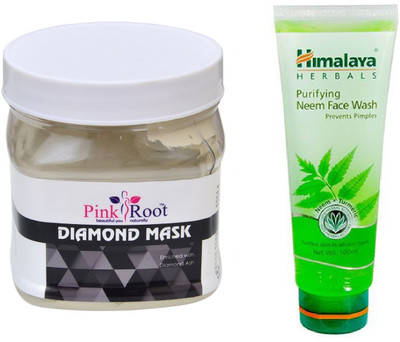 

Pink Root DIAMOND MASK 500ML WITH HIMALAYA NEEM FACE WASH(Set of 2)