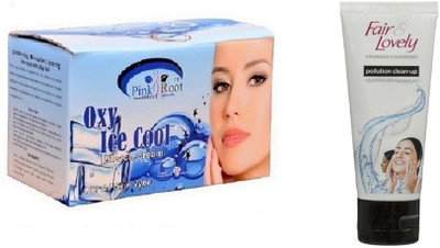 

Pink Root OXY ICE COOL BLEACH 250G WITH FAIR & LOVELY INSTANT GLOW CLEAN-UP FACE WASH(Set of 2)