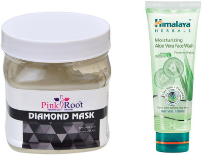

Pink Root DIAMOND MASK 500ML WITH HIMALAYA ALOE VERA FACE WASH(Set of 2)