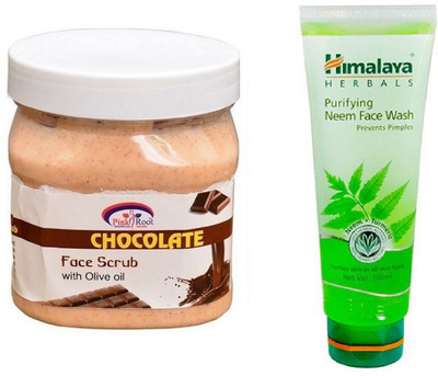 

Pink Root CHOCOLATE SCRUB 500ML WITH HIMALAYA NEEM FACE WASH(Set of 2)