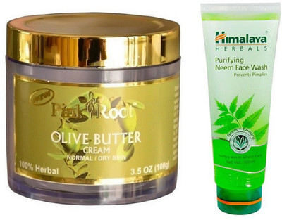 

Pink Root OLIVE BUTTER CREAM 100G WITH HIMALAYA NEEM FACE WASH(Set of 2)