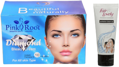 

Pink Root DIAMOND BLEACH 250G WITH FAIR & LOVELY INSTANT GLOW CLEAN-UP FACE WASH(Set of 2)