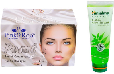

Pink Root PEARL BLEACH 250G WITH HIMALAYA NEEM FACE WASH(Set of 2)