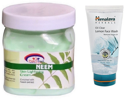 

Pink Root NEEM CREAM 500ML WITH HIMALAYA LEMON FACE WASH(Set of 2)