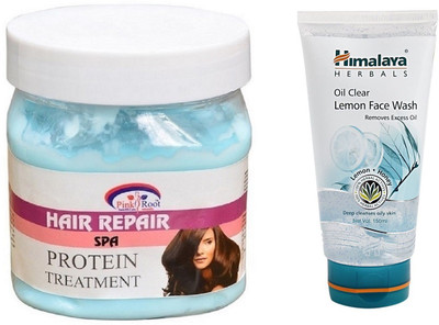 

Pink Root HAIR SPA CREAM 500ML WITH HIMALAYA LEMON FACE WASH(Set of 2)