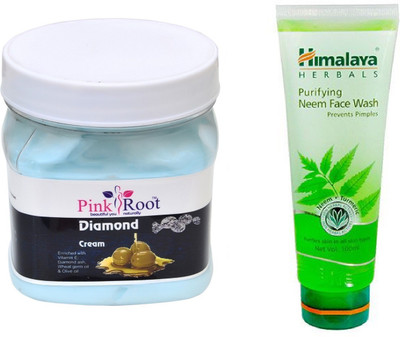 

Pink Root DIAMOND CREAM 500ML WITH HIMALAYA NEEM FACE WASH(Set of 2)