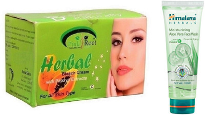 

Pink Root HERBAL BLEACH 250G WITH HIMALAYA ALOE VERA FACE WASH(Set of 2)