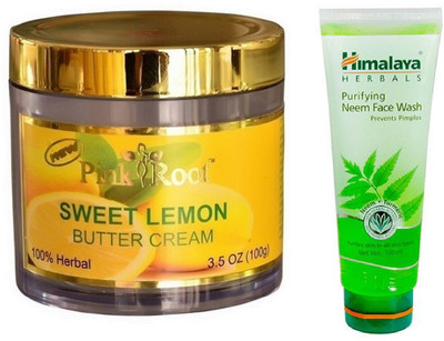 

Pink Root SWEET LEMON CREAM 100G WITH HIMALAYA NEEM FACE WASH(Set of 2)