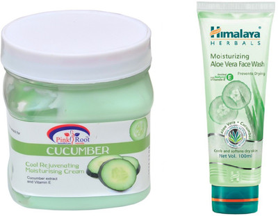 

Pink Root CUCUMBER CREAM 500ML WITH HIMALAYA ALOE VERA FACE WASH(Set of 2)