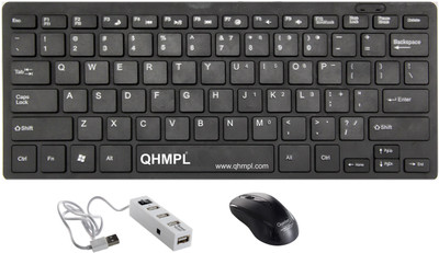 

Hi-Tech 7307/232B Wired USB Mouse , Keyboard & USB 4 Port Hub Combo Combo Set