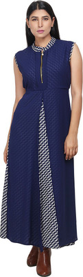 Shyammc Women Maxi Blue Full Length Dress