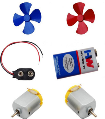 

Robodo 2 Pcs Mini Toy Motor + 2 pcs Fan blade for RC Car, toys,science projects DIY Electronic Components Electronic Hobby Kit