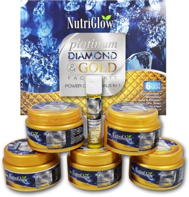 NutriGlow Platinum, Diamond & Gold Facial Kit Power of 3(250 g)