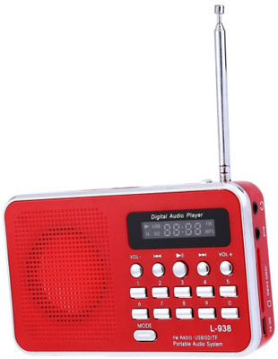 

CRETO Multi-feature L-938 Digital Radio Fm Music Player Support USB, aux and memory card FM Radio(Red)