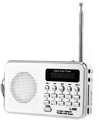 

CRETO Digital L-938 Portable Fm Radio Mp3 Audio Player Support USB pen-drive , aux and memory card FM Radio(White)