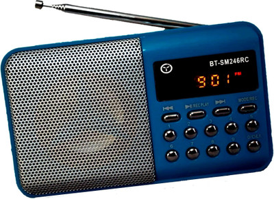 

CRETO B T- SM246 Best Sound Series with Digital Display Fm radio support usb , memory card, aux in , recording FM Radio(Blue)